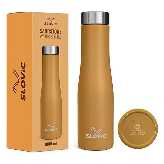 SLOVIC Steel Water Bottle 1 LTR | Travel Design Fridge Water Bottle | 100% BPA Free & Leak-Proof - Image 3